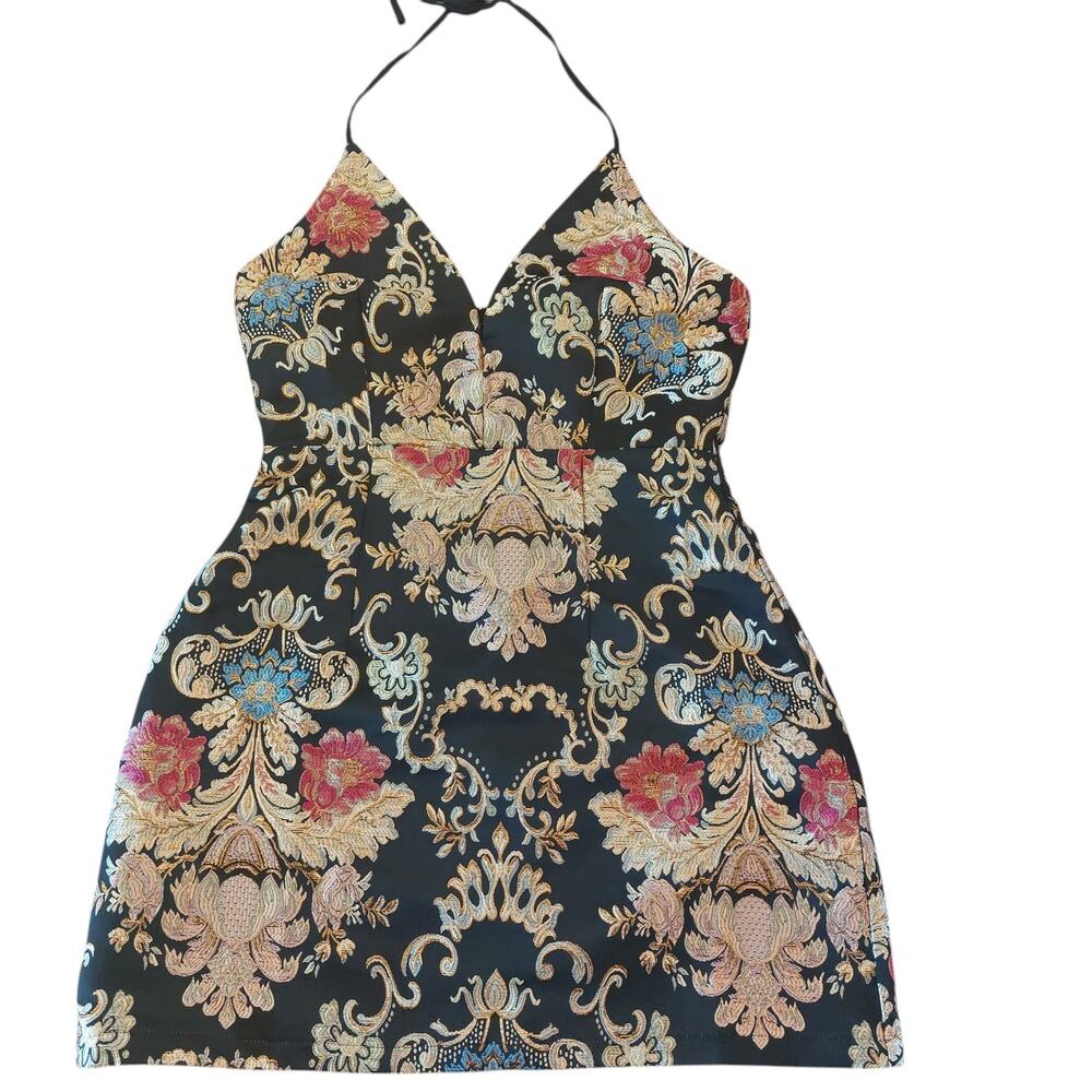 L'Atiste by Amy Mini Dress Sz Med Embroidered Rave Disco Going Out Wedding Guest